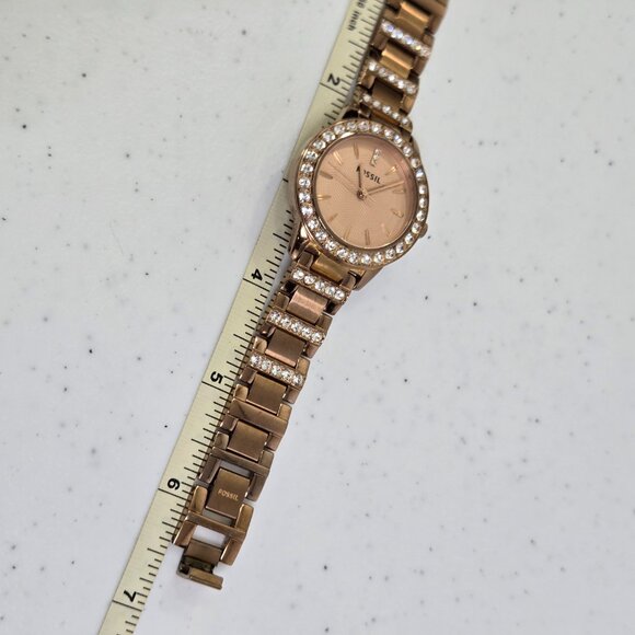 Fossil Women's Jesse Rose Gold-Tone Stainless Steel Bracelet Watch 34mm ES3020 - Picture 15 of 15